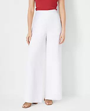 The Pull On Palazzo Pant in Linen Blend | Ann Taylor (US)