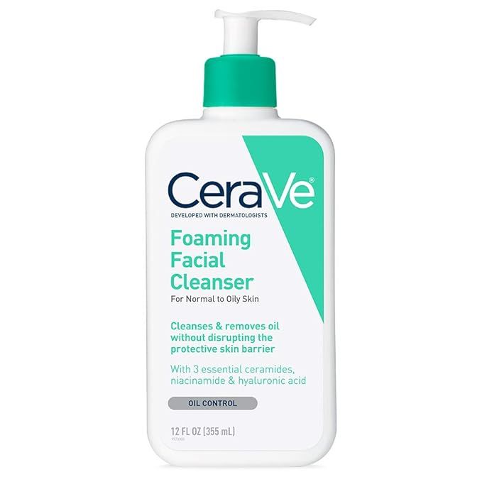 CeraVe Foaming Facial Cleanser | 12 Fl. Oz | Daily Face Wash for Oily Skin | Fragrance Free | Amazon (US)