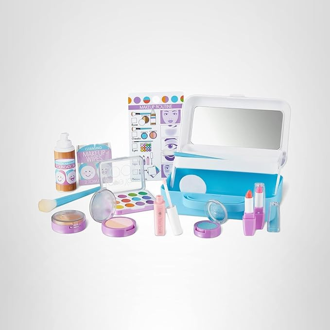 Melissa & Doug Love Your Look Pretend Makeup Kit (16 pcs) – Kids Vanity Set with Realistic Acce... | Amazon (US)