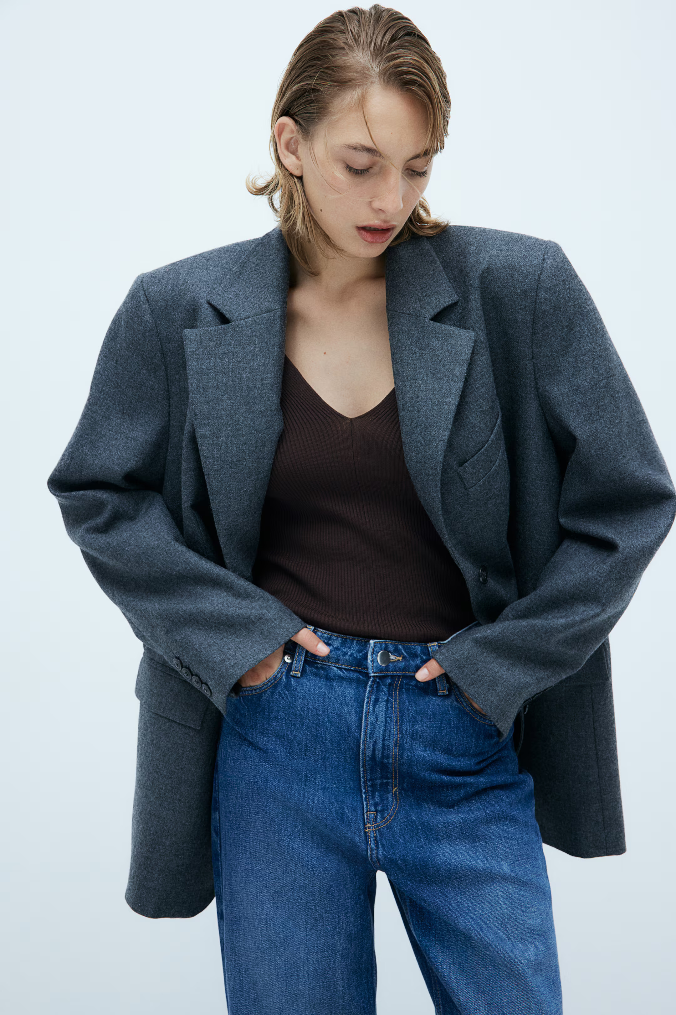 Rib-knit V-neck top | H&M (UK, MY, IN, SG, PH, TW, HK)