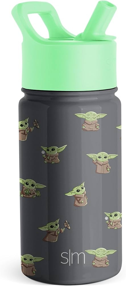 Simple Modern Star Wars Baby Yoda Grogu Kids Water Bottle with Straw Lid | Insulated Stainless St... | Amazon (US)