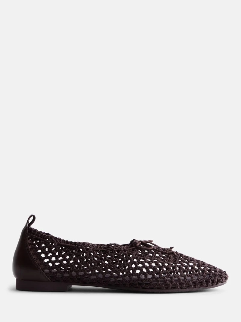 Scenario Women's Knit Bow Ballet Flats | Walmart (US)