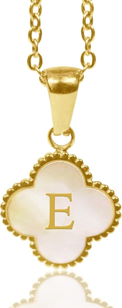 Hope Bobbie Gold Initial Necklaces 26 Capital Letter A-Z Shell Clover Pendant Alphabet Necklace J... | Amazon (US)