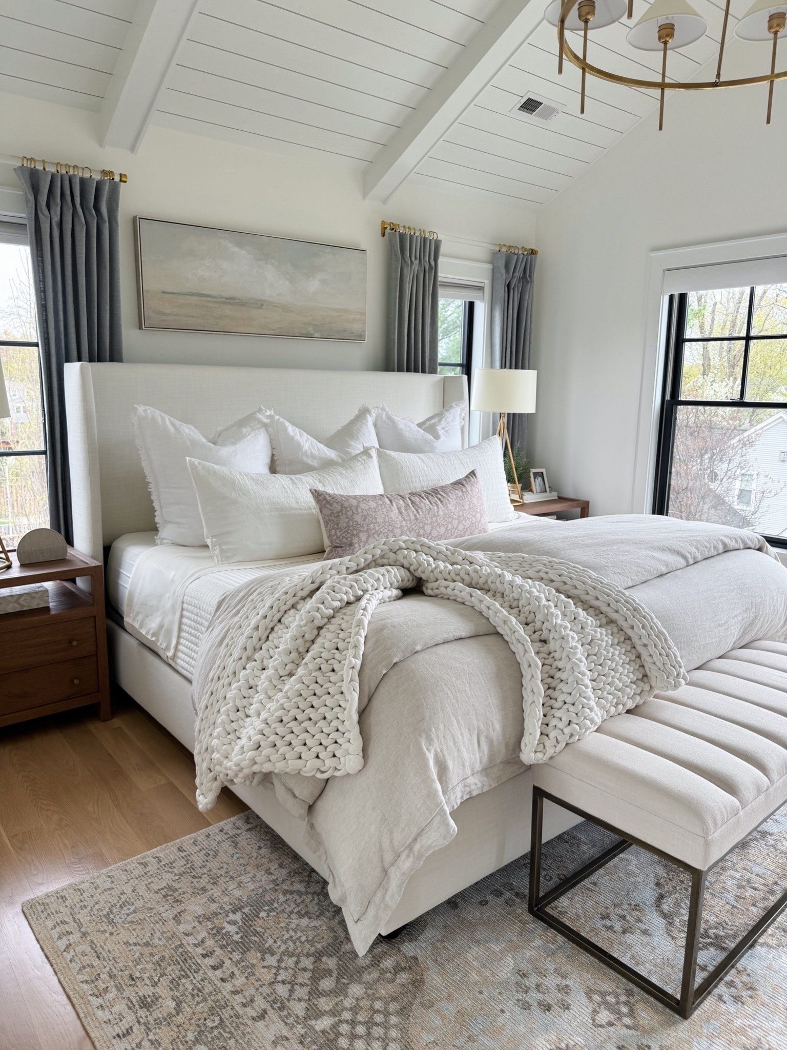 Neutral Amazon bedding, block print lumbar pillow, modern coastal bedroom design 

#LTKFindsUnder100 #LTKHome #LTKStyleTip