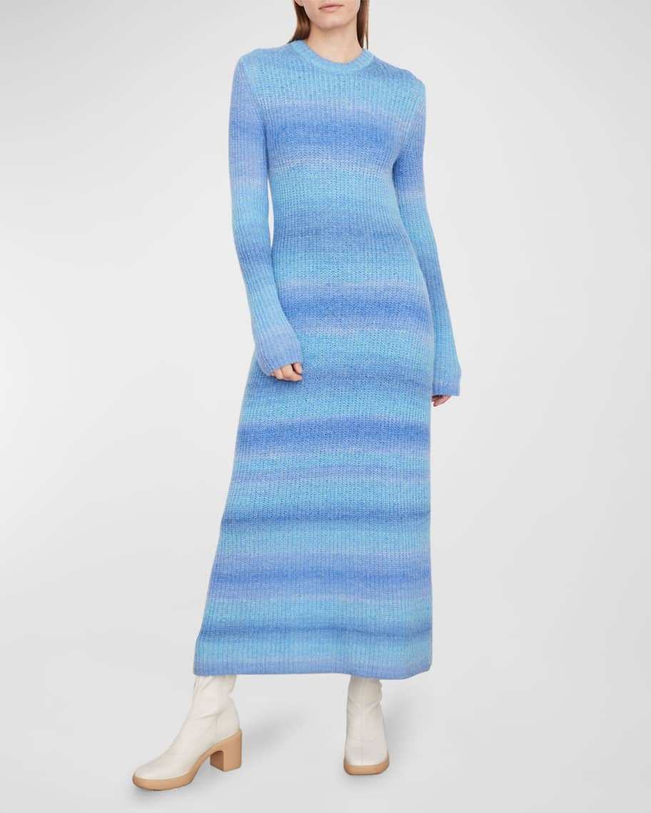 Vince Space-Dye Crewneck Maxi Sweater Dress | Neiman Marcus