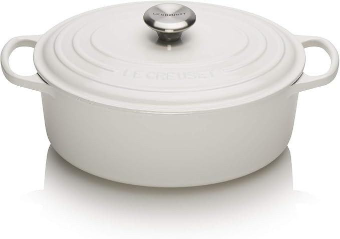 Le Creuset Enameled Cast Iron Signature Oval Dutch Oven, 5 qt. , White | Amazon (US)