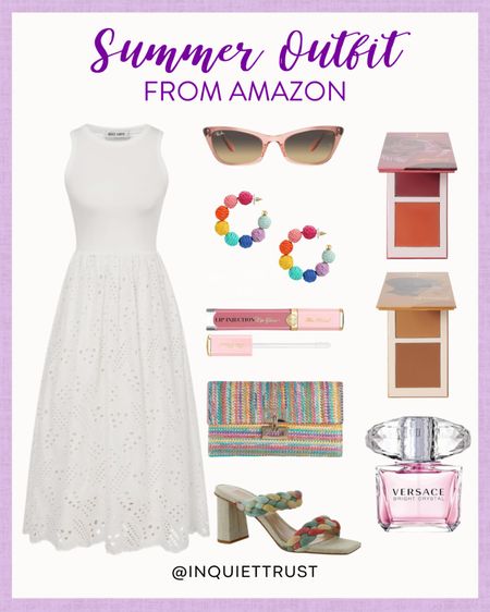 Wear this classic white midi dress paired with a braided heels, a cute purse, colorful earrings and more this Summer!
#sundaysbest #weddingguest #beautypicks #outfitidea

#LTKBeauty #LTKWedding #LTKSeasonal