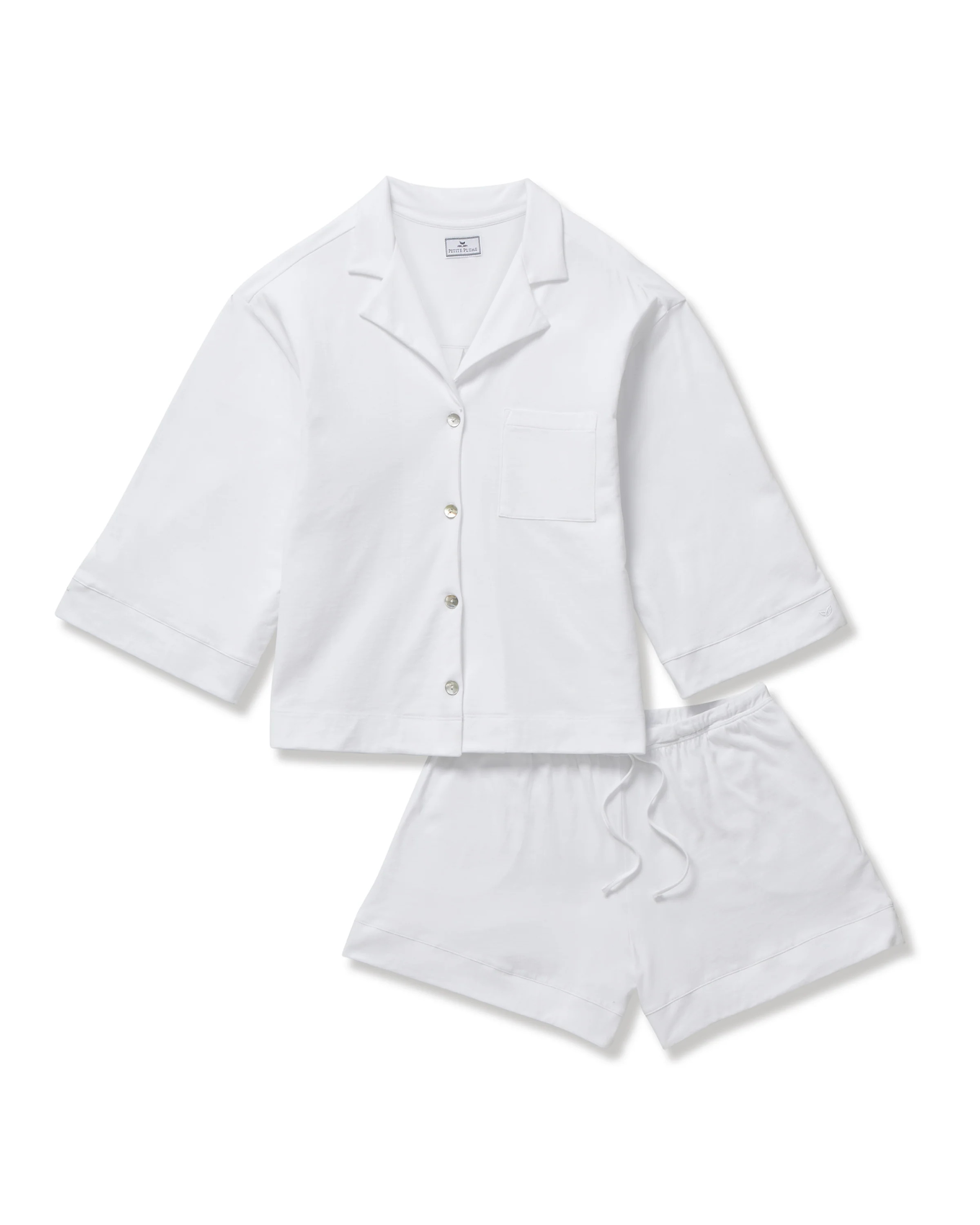 The Olivia Pima Short Set in White | Petite Plume