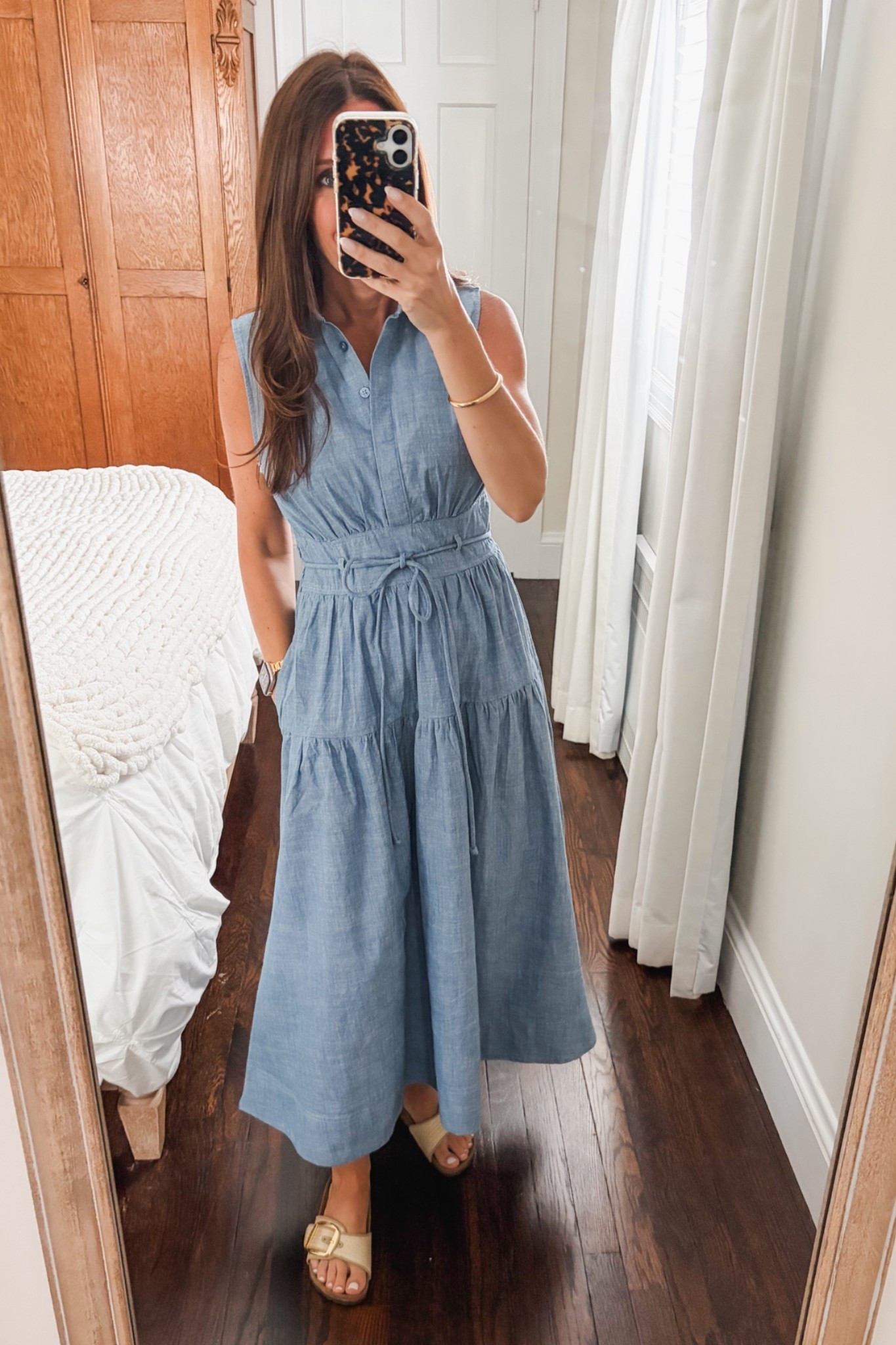 Walmart Teacher Outfit, teacher dress.  I am wearing an xs in this sleeveless, chambray shirtdress with cinched waist.  So comfortable.

#LTKOver40 #LTKWorkwear #LTKSeasonal