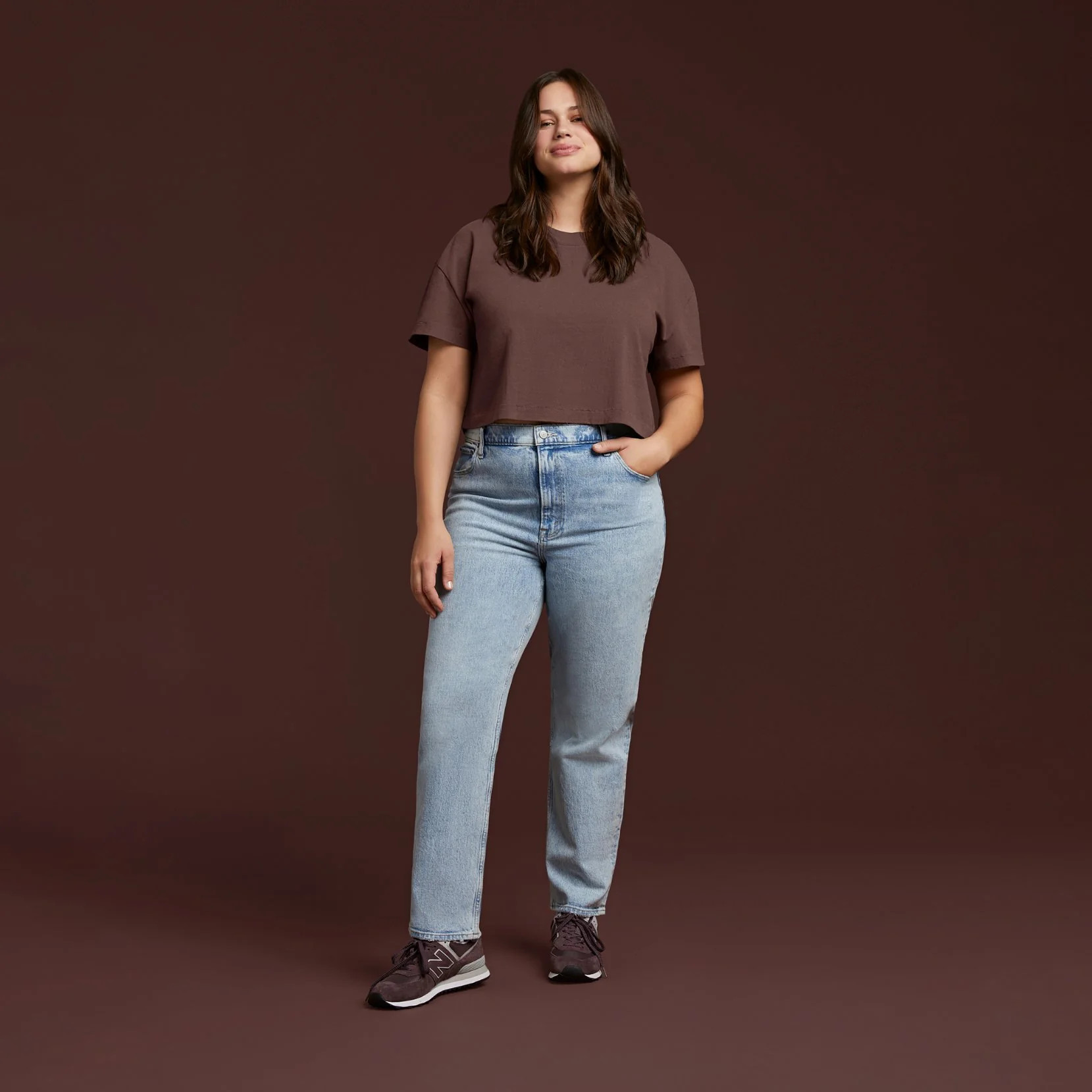 Women's Cropped Tee - Coffee - nuuds | nuuds