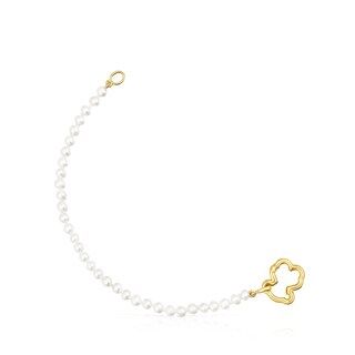 Gold Hold Bear Bracelet with Pearls | TOUS USA