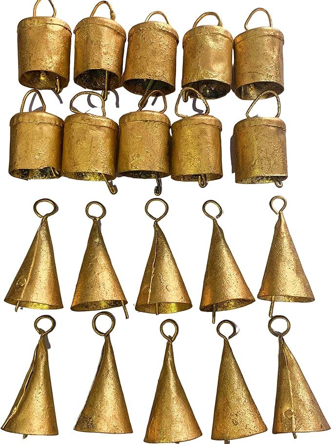 Amazon.com - DIYANA IMPEX Vintage Indian Tin Bells Rustic Chime Vintage Jingle Bell Cow Bells Chr... | Amazon (US)