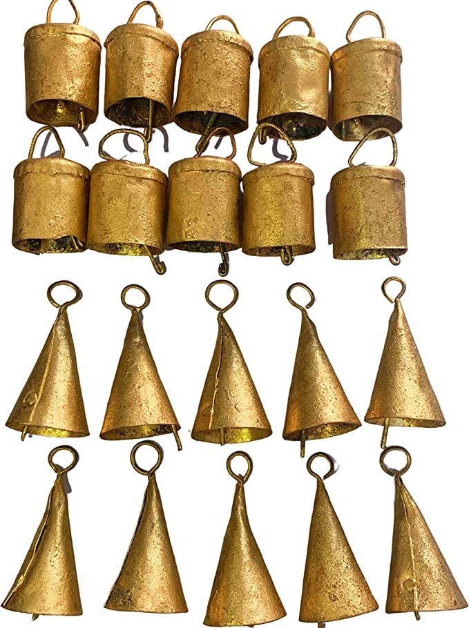 DIYANA IMPEX Vintage Indian Tin Bells Rustic Chime Vintage Jingle Bell Cow Bells Christmas Tree C... | Amazon (US)