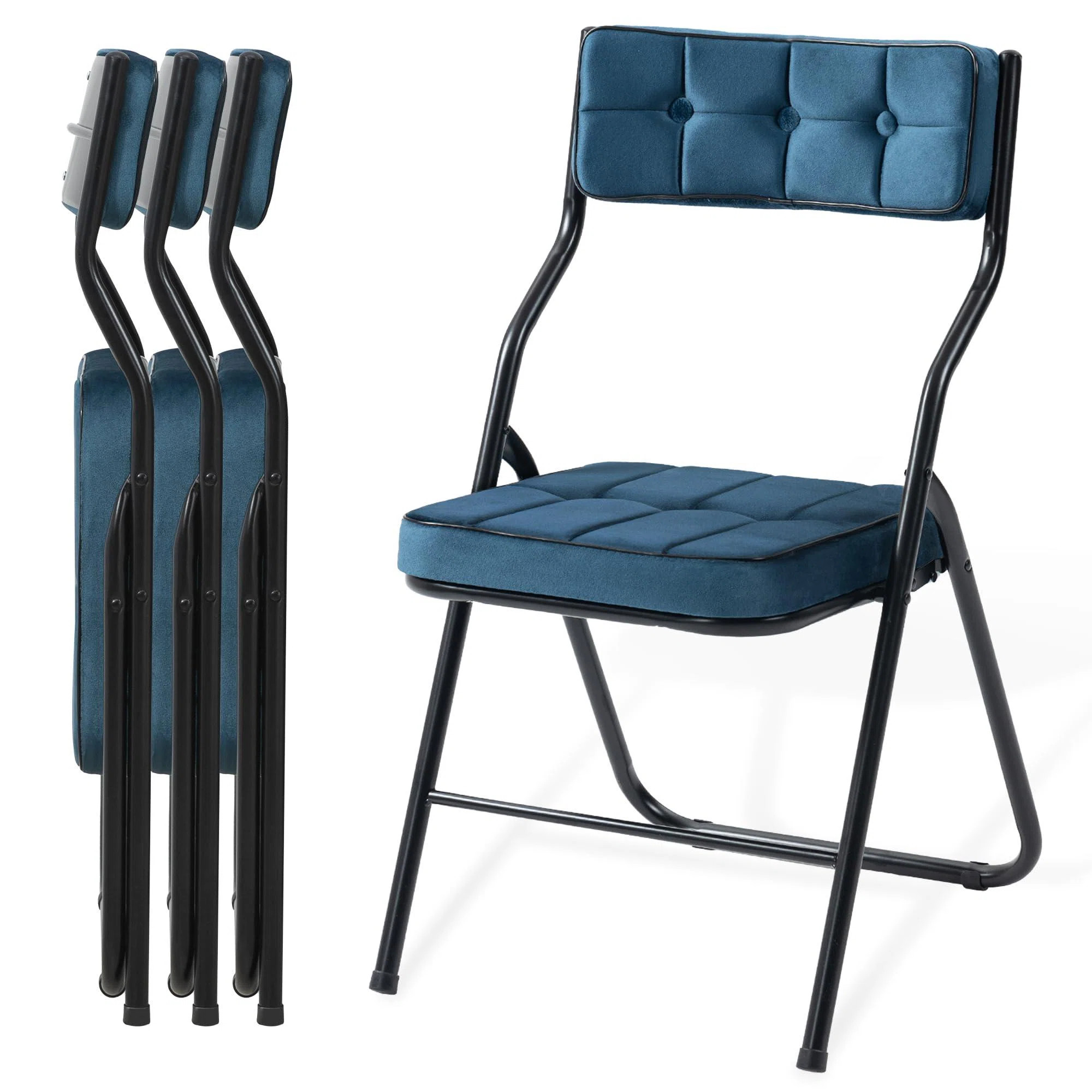 4-Pack Padded Folding Chairs – Portable Cushioned Dining Chairs for Guests | Wayfair North America