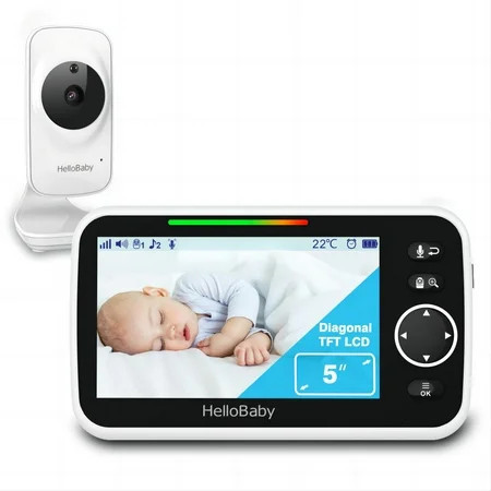 HelloBaby Video Baby Monitor with 5 inch Large Screen, Baby Monitor with Camera and Audio, 1000ft Long Range, Temperature Sensor, 2-Way Audio, ECO Mode | Walmart (US)