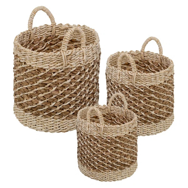 3 Piece Wicker Basket Set | Wayfair North America