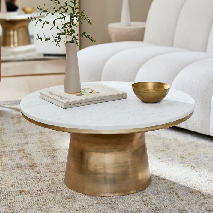 Marble Topped Pedestal Coffee Table (30.5") | West Elm (US)