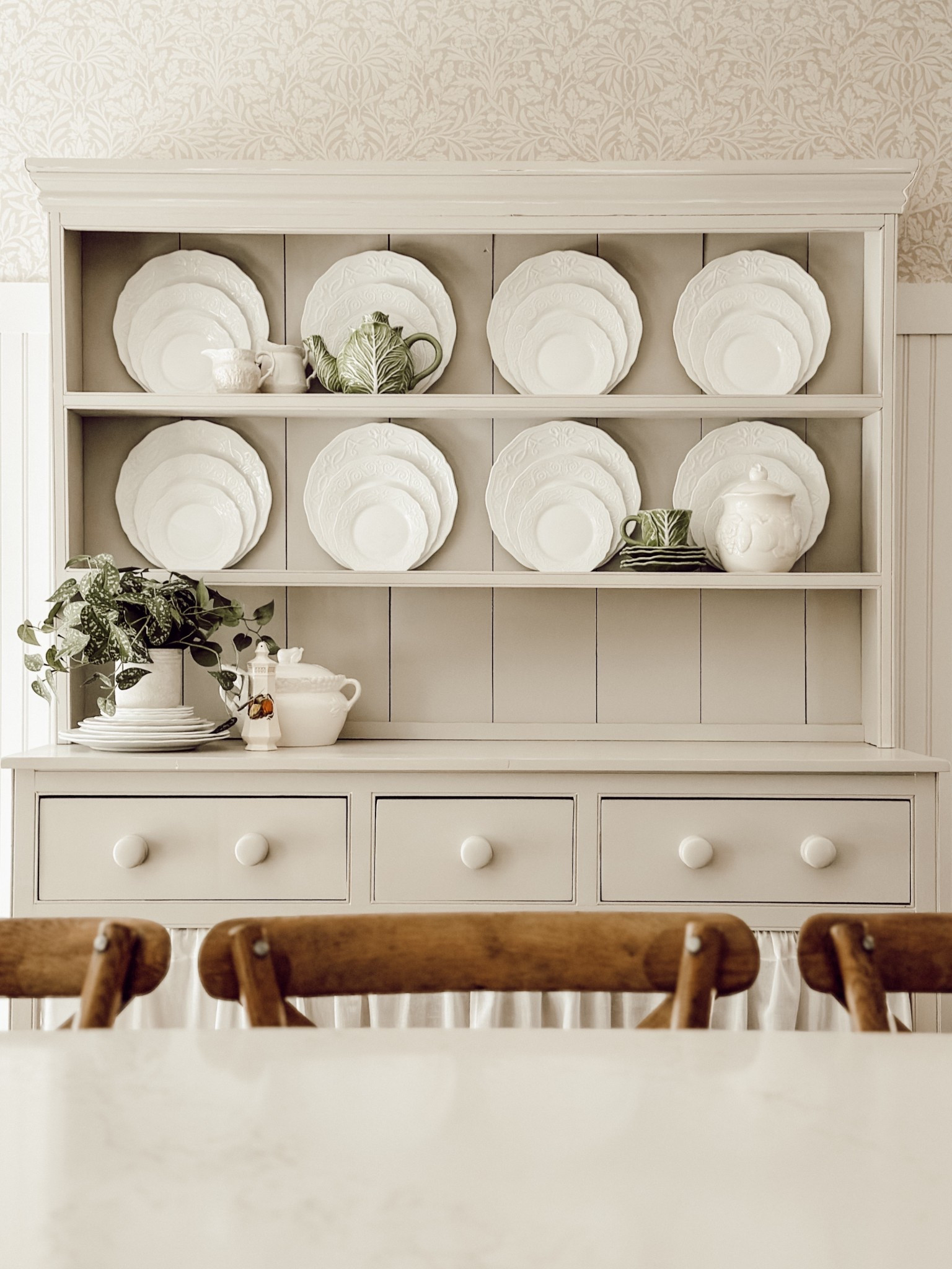 Here’s a full look at the hutch with the new cabbageware pieces. 

#LTKHome #LTKFindsUnder50 #LTKSeasonal