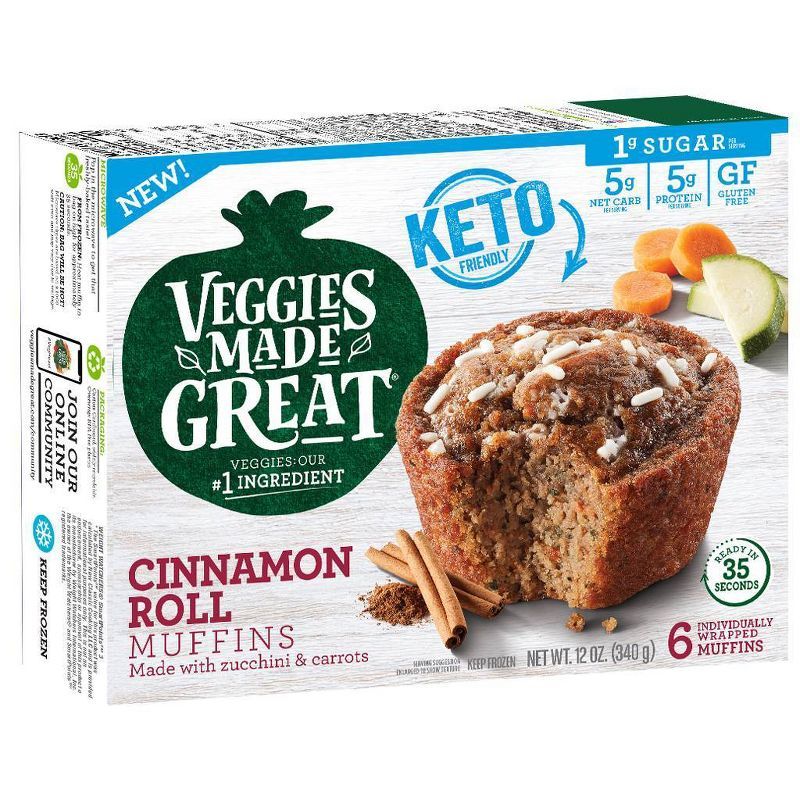 Garden Lite Veggies Made Great Gluten Free Frozen Keto Cinnamon Roll Muffin - 12oz | Target