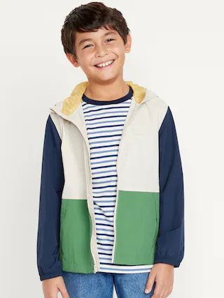 Hooded Zip-Front Water-Resistant Jacket for Boys | Old Navy (US)