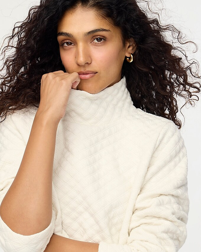 Quilted mockneck pullover | J.Crew Factory