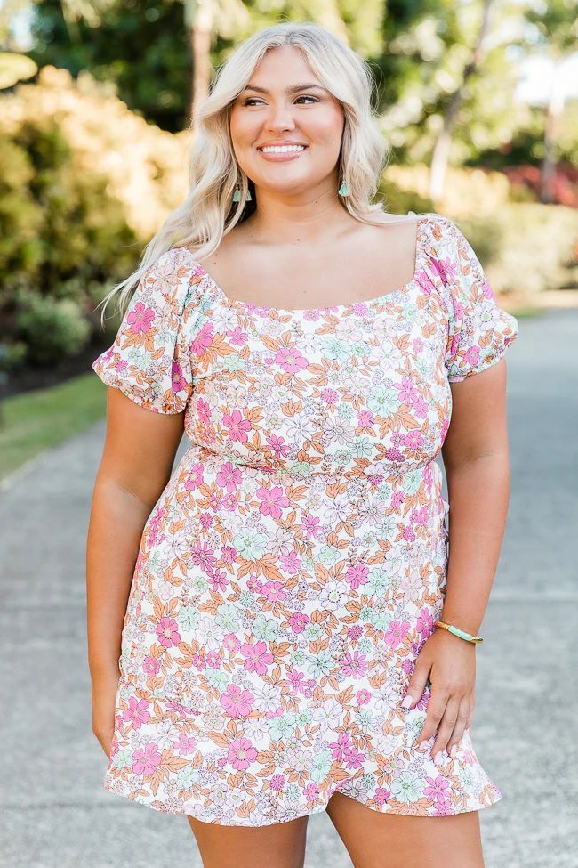 Never Outdone Floral Puff Sleeve Mini Dress | Pink Lily