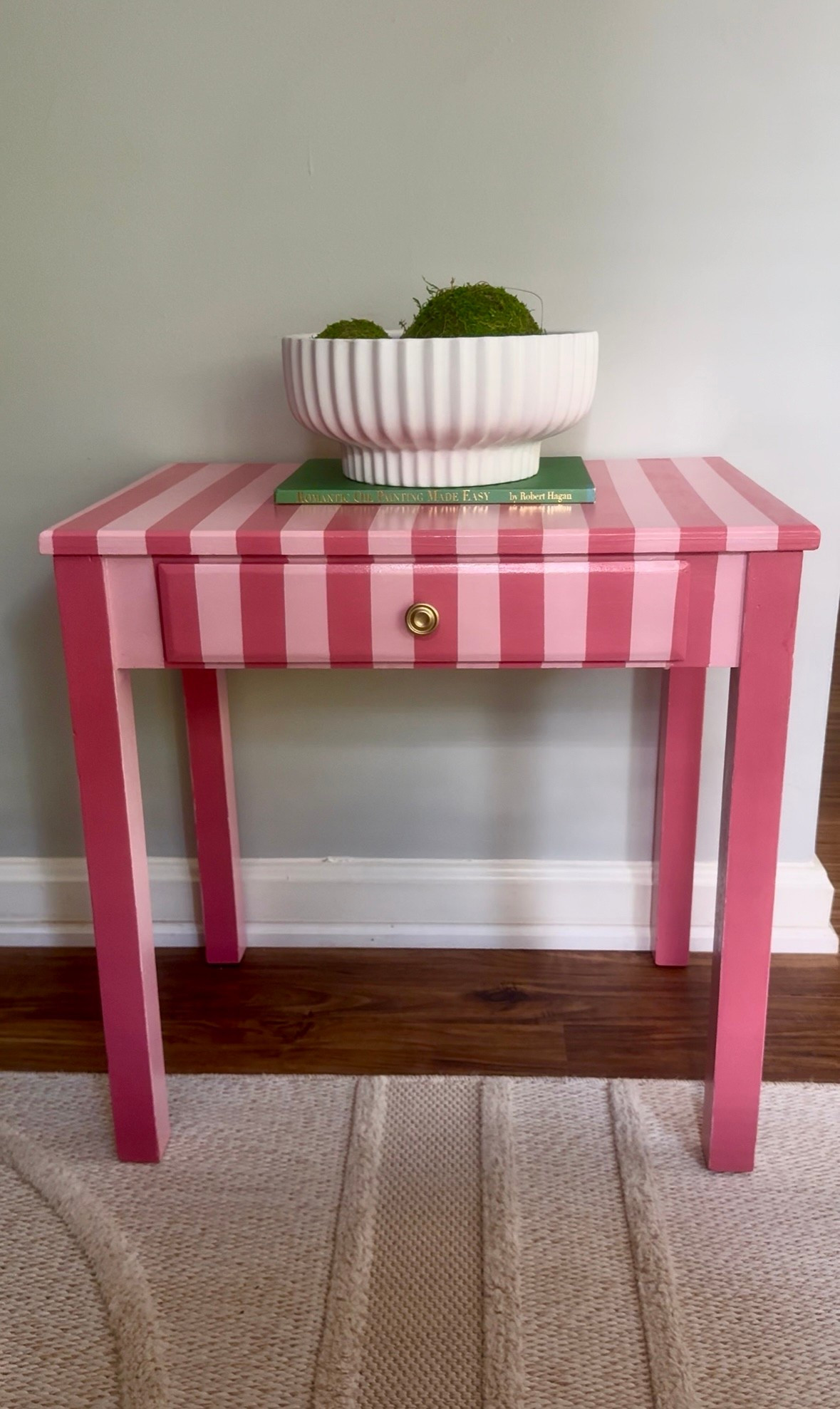 First time painting the stripe pattern! Been loving pink lately  