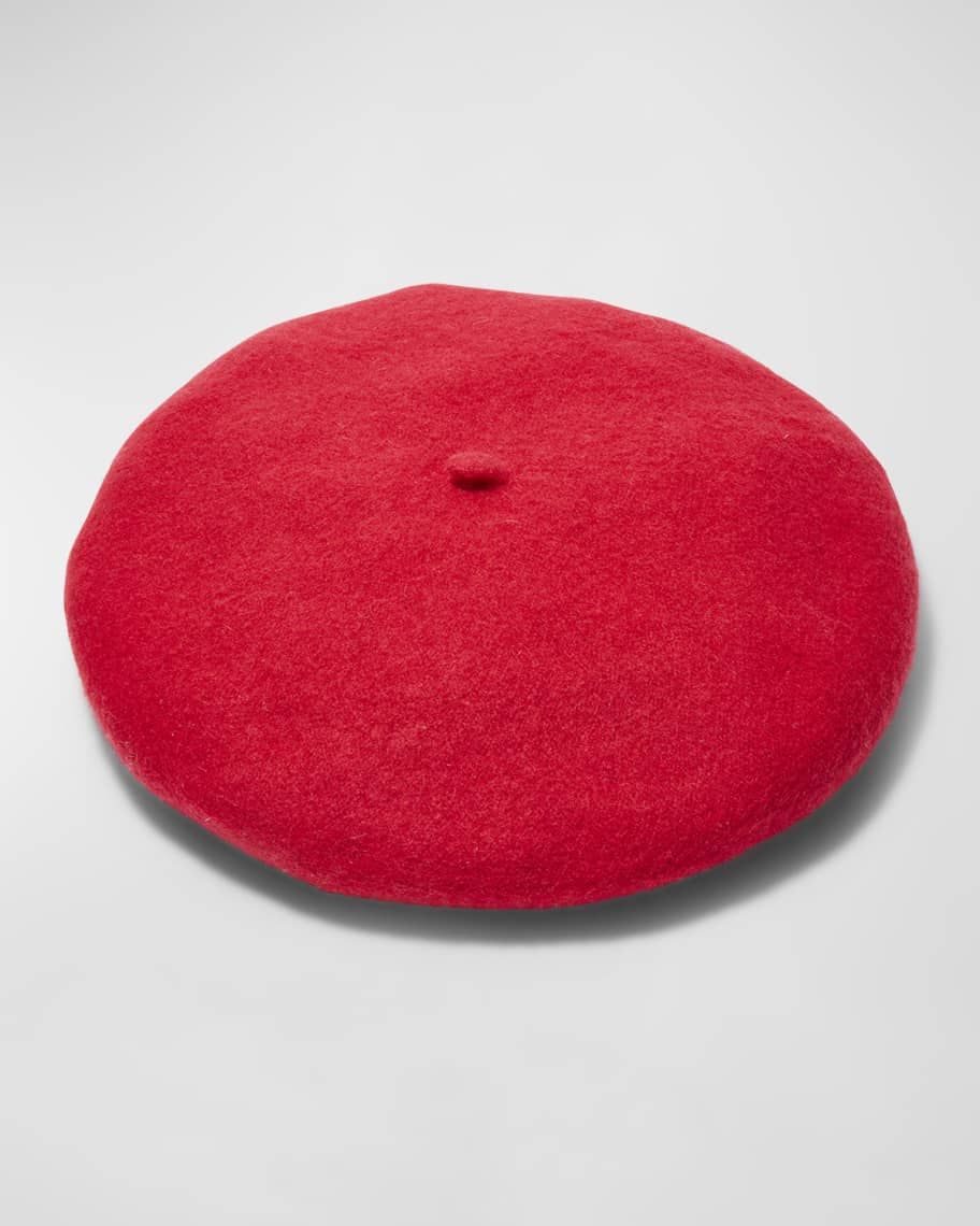 Lele Sadoughi Red Wool Felt Beret | Neiman Marcus