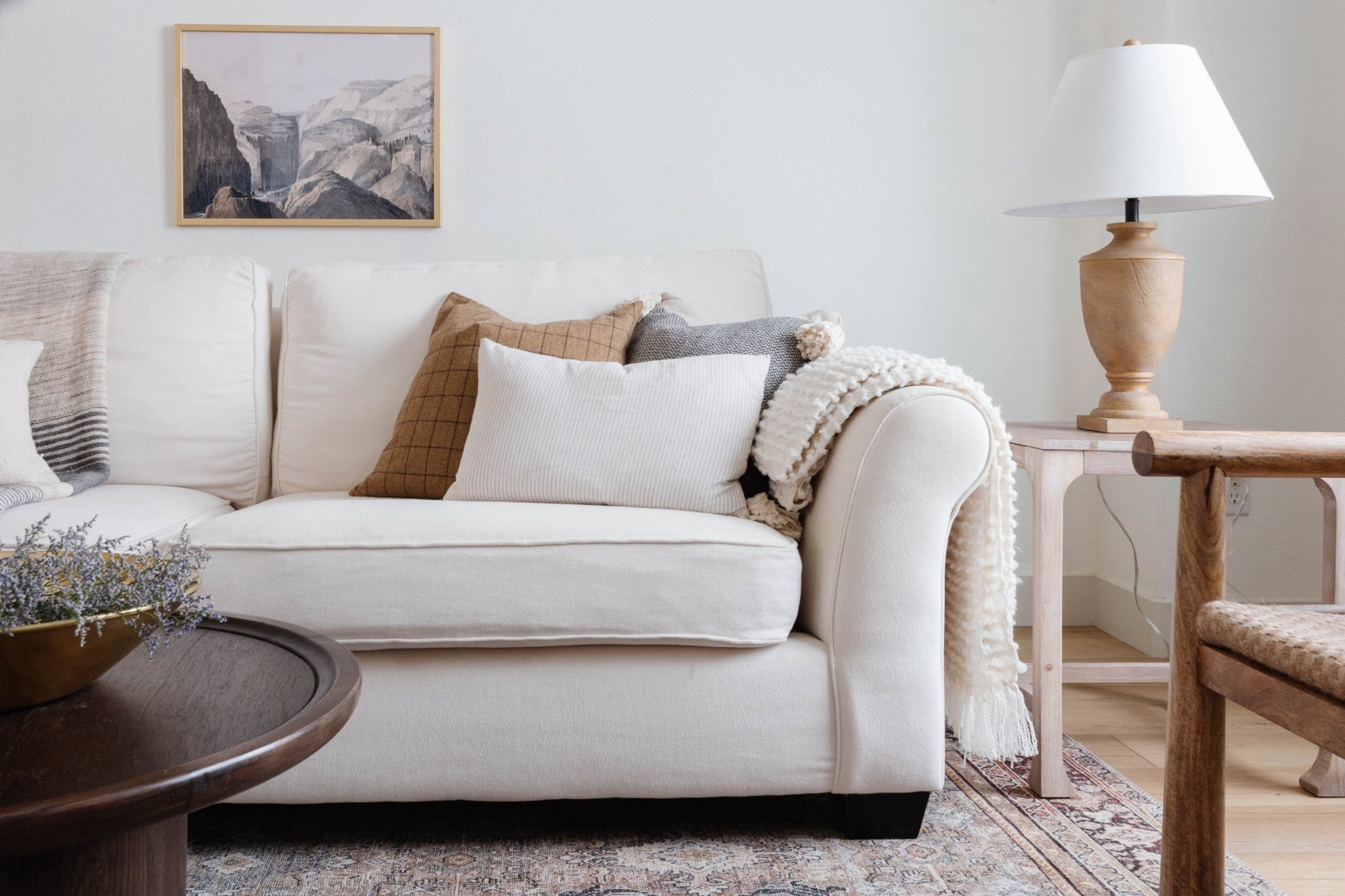 Use code PEGGYH20 for 20% off all Scout & Nimble items //

This Project Meadowbrook living room is all about cozy layers—creamy sofa, warm woods, and a mix of textured pillows. The vintage-inspired rug helps anchor the seating area and pull the palette together, while the
right size ensures the room feels balanced and intentional. 🪞✨

#LivingRoomDesign #LayeredInteriors #CozyChic #NeutralDecor #PeggyHaddadInteriors

#LTKHome #LTKSeasonal #LTKFindsUnder100