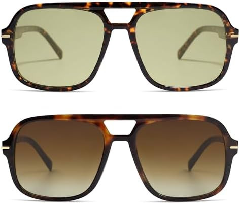 Retro Trendy Square Aviator Sunglasses Womens Mens 70s Classic Vintage Oversized Sun Glasses AR82... | Amazon (US)