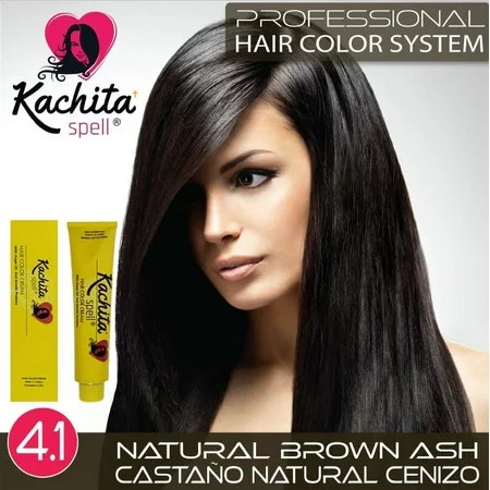 Permanent Hair Dye Natural Brown Ash 4.1 Kachita Spell 3.52 oz 100 mL Professional Hair Color Cream with Keratin and Argan Oil 100% Gray Coverage | Walmart (US)
