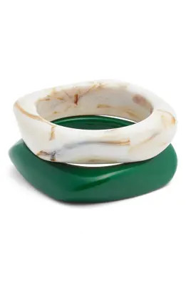 Nordstrom Set of 2 Medium Resin Bangles in Amber- Black at Nordstrom | Nordstrom