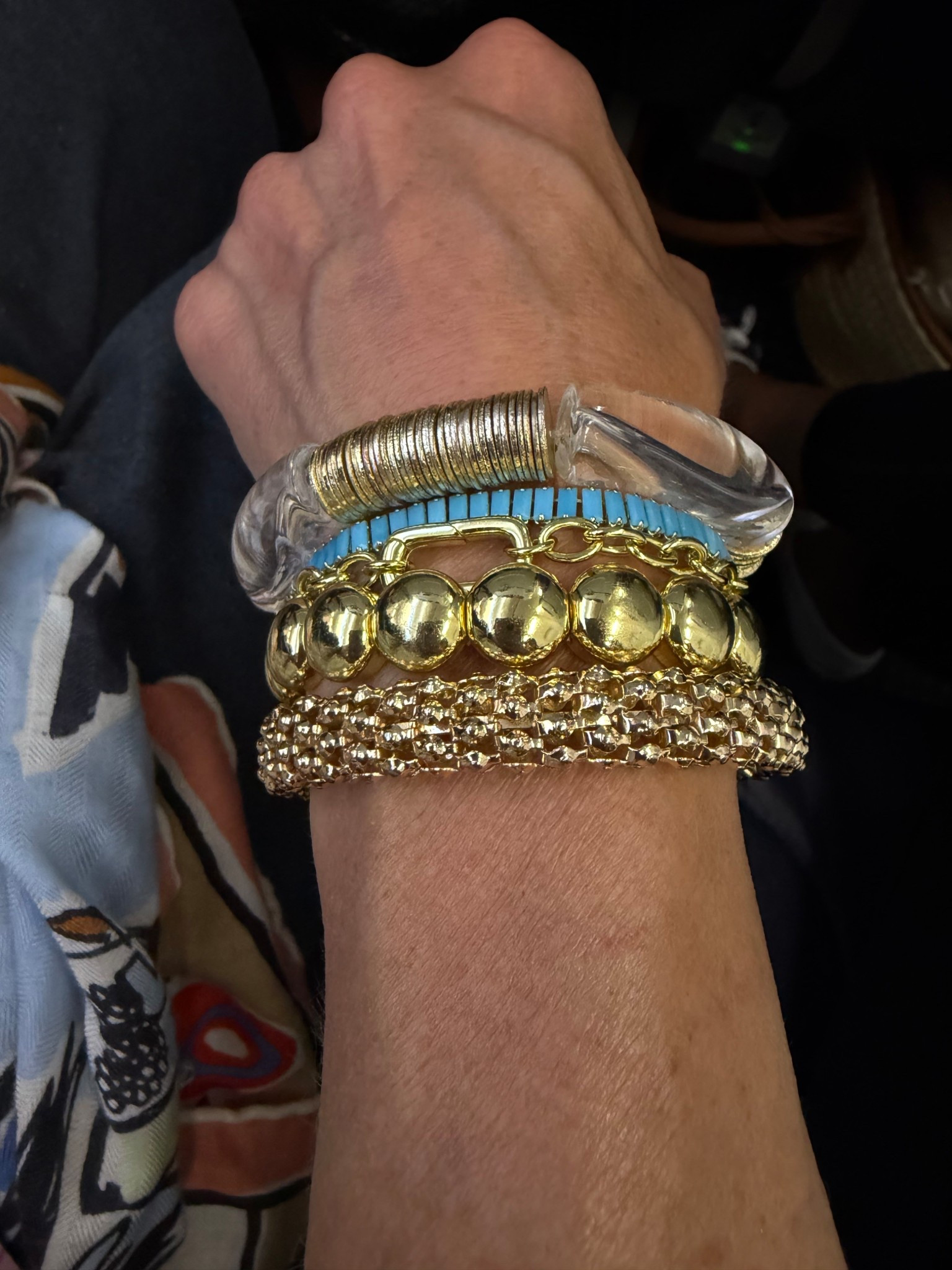 Stacked, styled, and never taking these off ✨

My everyday bracelet stack lately—mixing gold beads, textured layers, and a clear statement piece for that effortless “collected over time” look. This combo instantly elevates even the most basic outfit (airport uniform included 😅).

Obsessed with how these layer together without feeling bulky—lightweight, comfortable, and perfect for travel, everyday wear, or dressing up a simple tee.

Linking all my go-to stackable bracelets + similar styles you can mix and match to create your own ✨

#LTKmomlife #LTKOver40 #LTKTravel