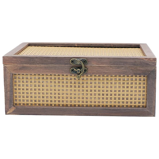 New!Red Shed  Medium Wood and Cane Box, 8 in. | Tractor Supply