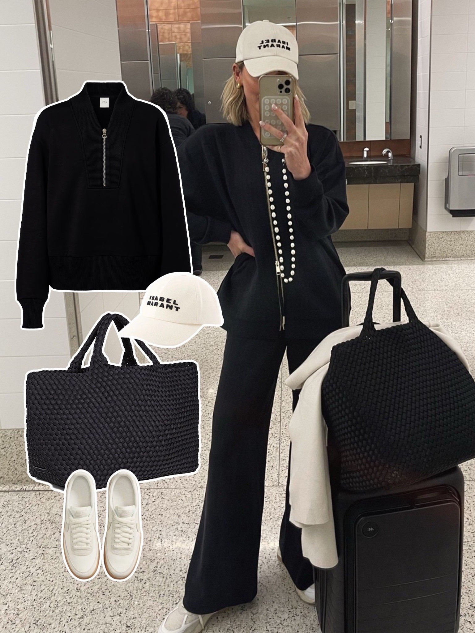 Airport travel outfit. 