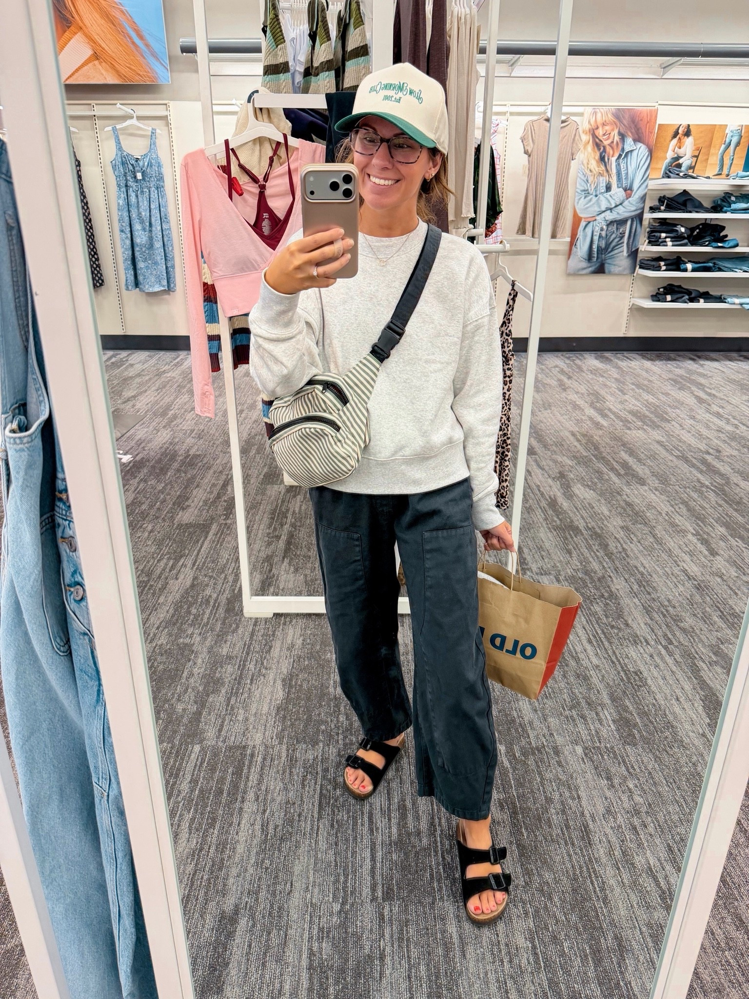 small in my cotton tee (selling out—linked another option!) XS in my crewneck (only $11 and the perfect boxy fit), and XS short/petite in my cotton pants (100% cotton and so comfy!). My sandals are size 6. 

Unfortunately my bag sold out asap so linked similar ones!

#LTKPetite #LTKSaleAlert #LTKootd