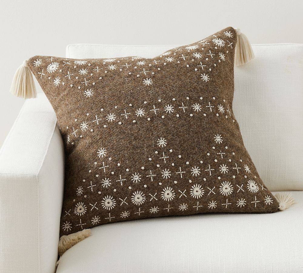 Morey Embroidered Throw Pillow Cover | Pottery Barn (US)