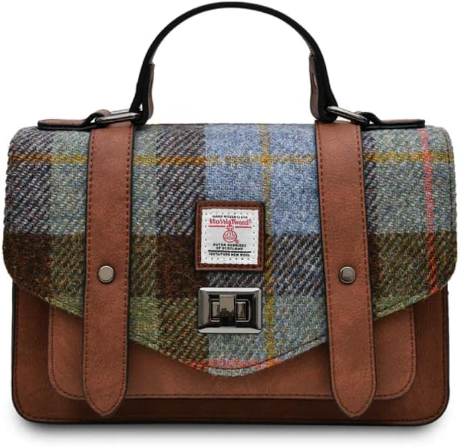 Islander Women's Medium Tweed Satchel Handbag, Black and Grey, 24x16x7cm | Amazon (US)