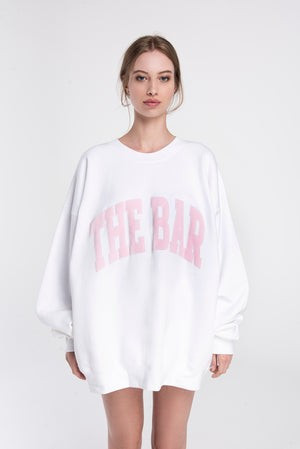 VARSITY SWEATSHIRT WHITE/BLUSH | The Bar