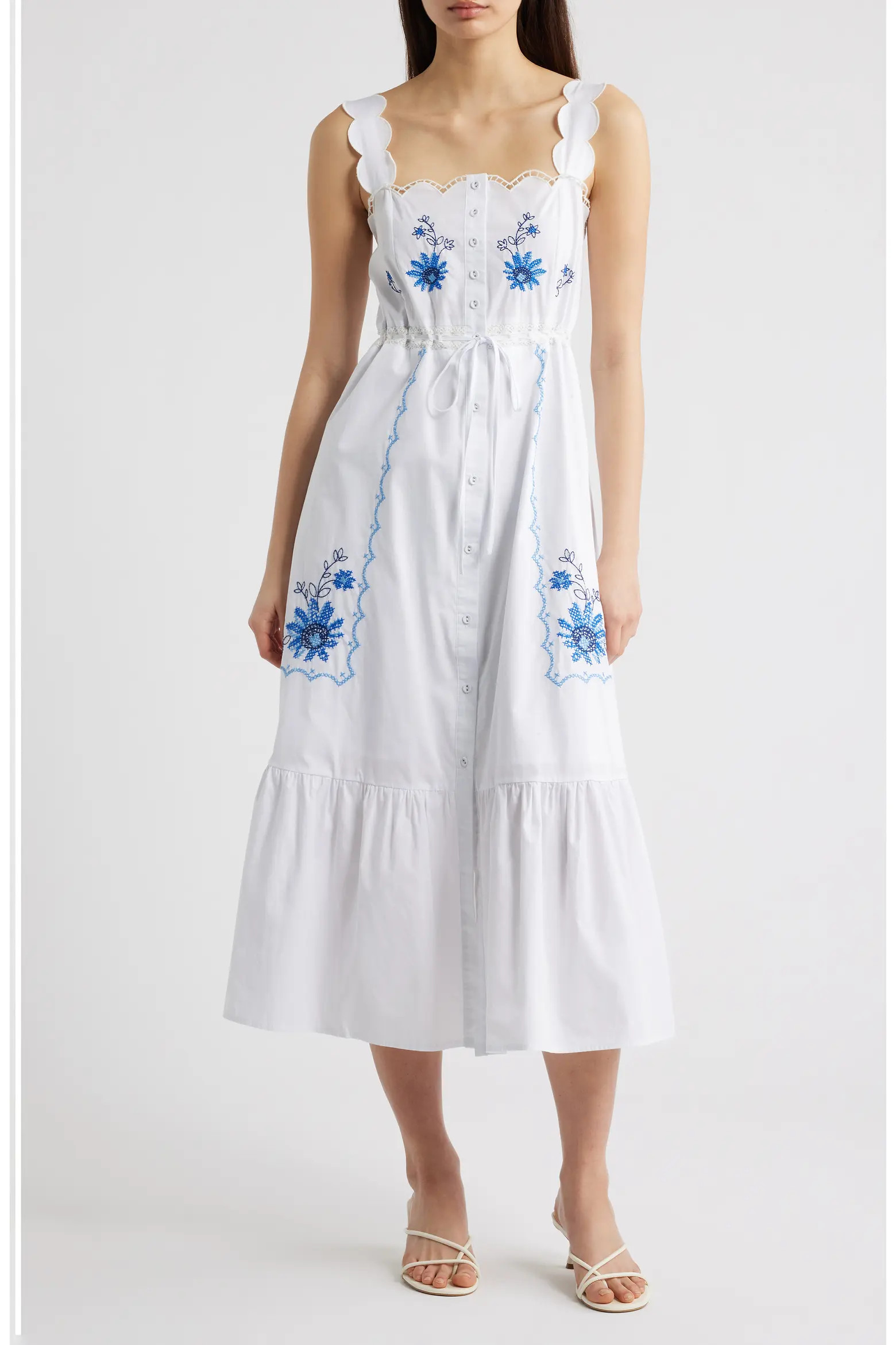 Floral Embroidery Detail Cotton Dress (Women) | Nordstrom | Nordstrom