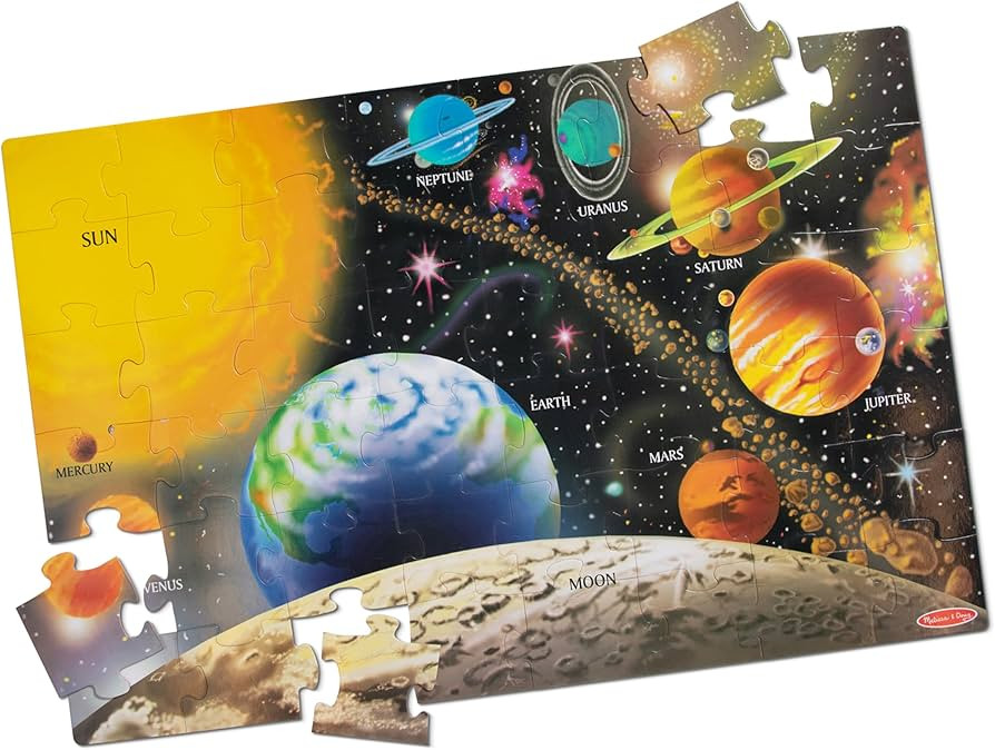 Melissa & Doug Solar System Floor Puzzle, 48 pc Jumbo Jigsaw Puzzle, Educational Screen Free Acti... | Amazon (US)