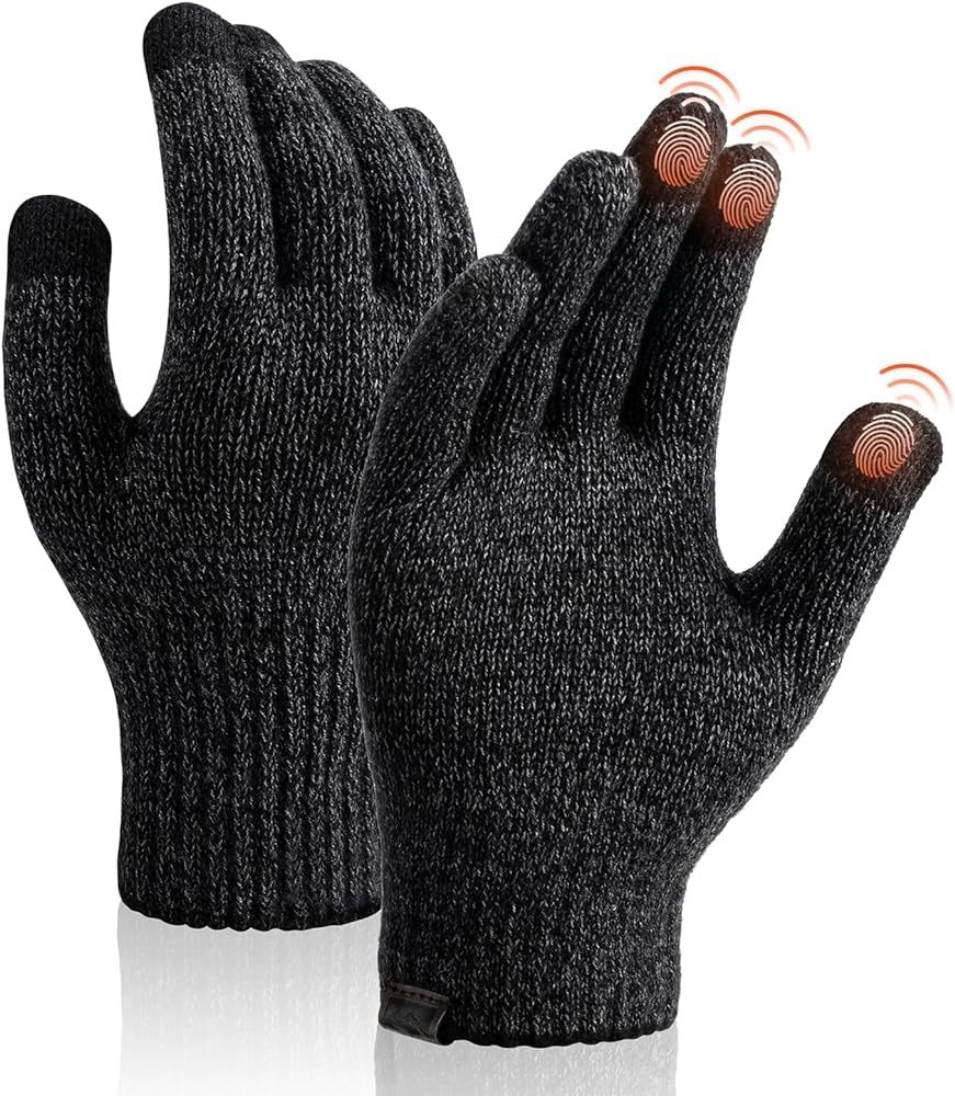 SONORAN Merino Wool Gloves for Men & Women, Touch Screen Warm Gloves Liners Thermal Soft Knit for... | Amazon (US)