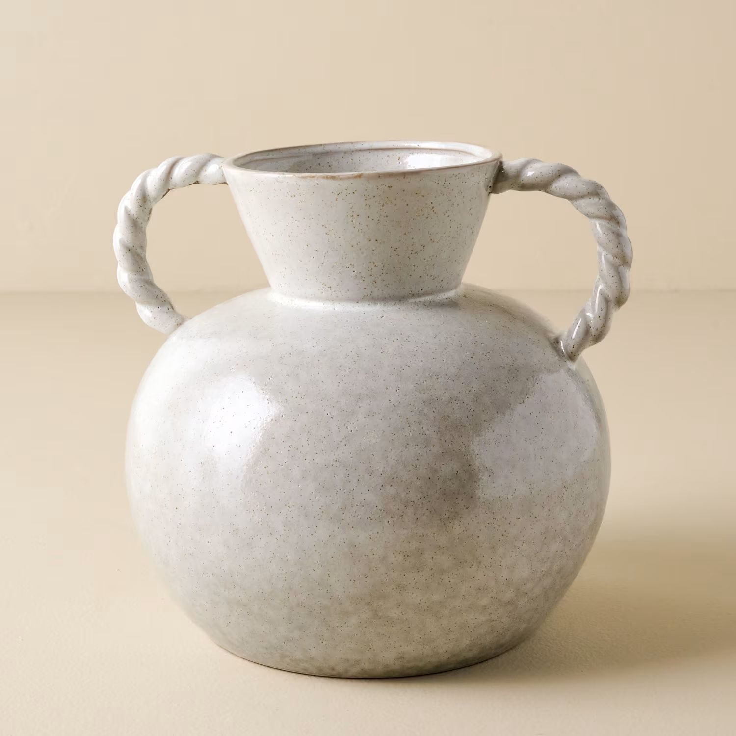 Twisted Handle Ceramic Vase | Magnolia