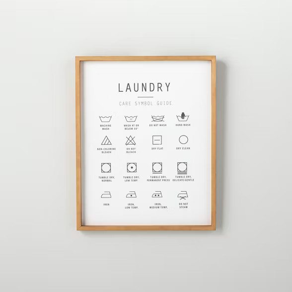 16" x 20" Laundry Care Infographic Framed Sign - Hearth & Hand™ with Magnolia | Target