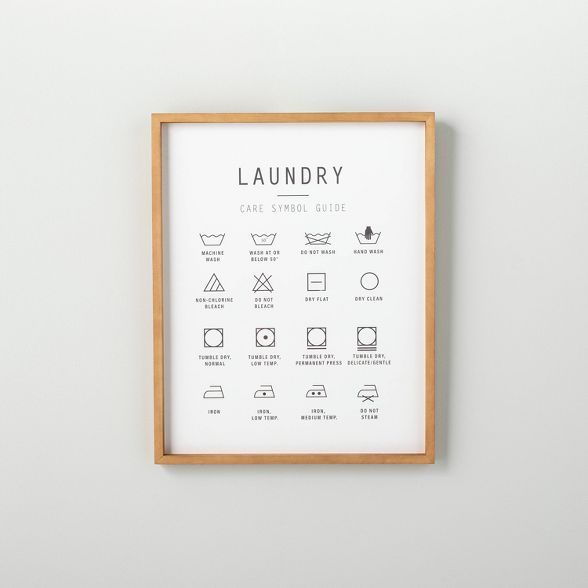 16" x 20" Laundry Care Infographic Framed Sign - Hearth & Hand™ with Magnolia | Target