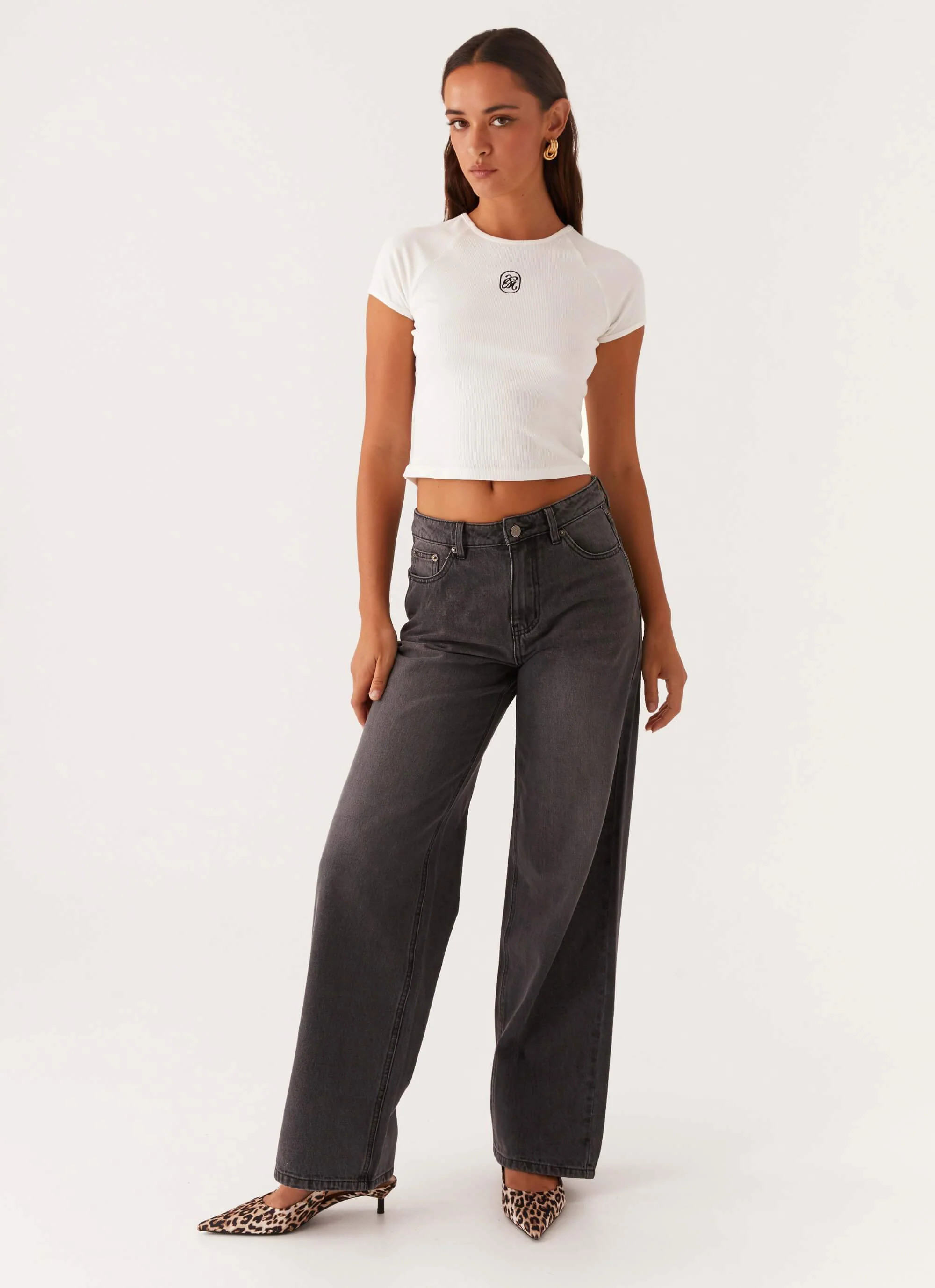 Keanna Low Rise Denim Jeans - Charcoal | Peppermayo (Global)