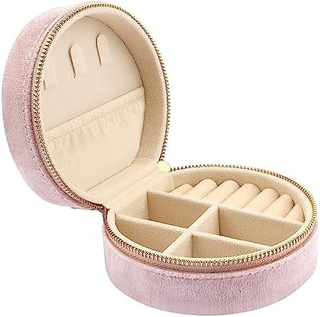 DesignSter Travel Jewelry Box - Velvet Mini Jewelry Organizer, Small Jewelry Case for Girls Women... | Amazon (US)