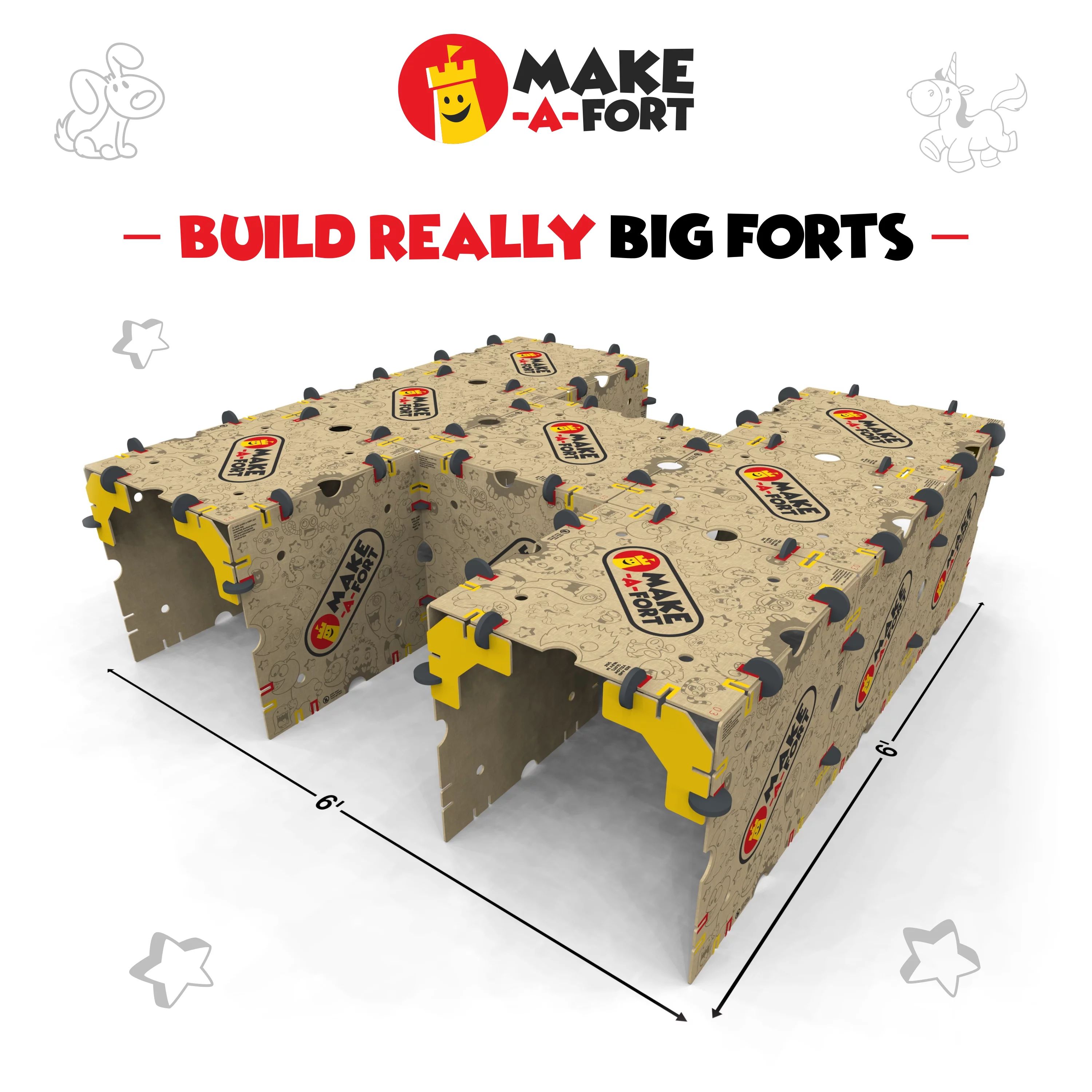 Make-A-Fort Building Kit for Kids - Indoor Fort Kits - Build a Fort - Walmart.com | Walmart (US)