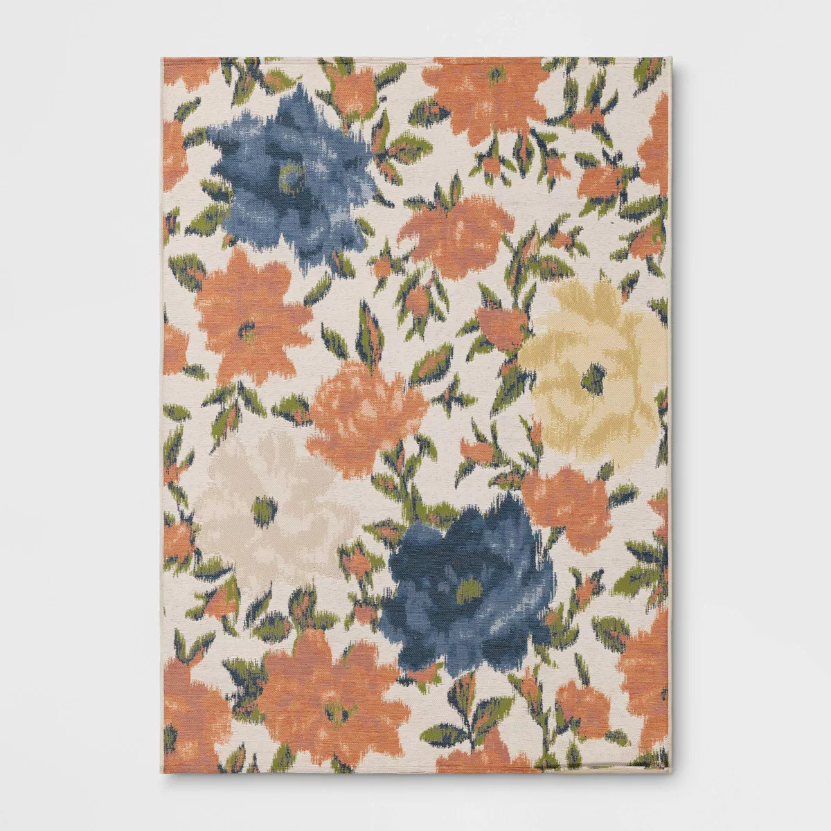 5'x7' Ikat Blossom Rectangular Woven Outdoor Area Rug Orange - Threshold™ | Target
