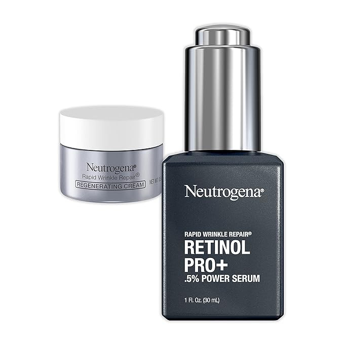Neutrogena Anti-Aging Rapid Wrinkle Repair Retinol Regenerating Cream & Pro+, 0.5% Power Serum, T... | Amazon (US)